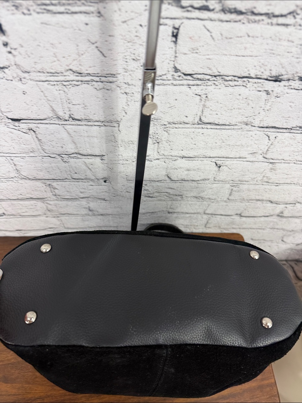 Tignanello Suede & Leather Large Hobo Shoulder Bag -- Black -- VGC - Picture 11 of 12